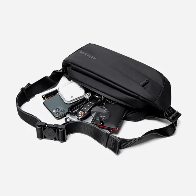 Arctic Hunter YB00029 Waist Bag 3 Pocket Fanny Pack, Water/Scratch Resistant Anti-Theft Passport Bag for Travel