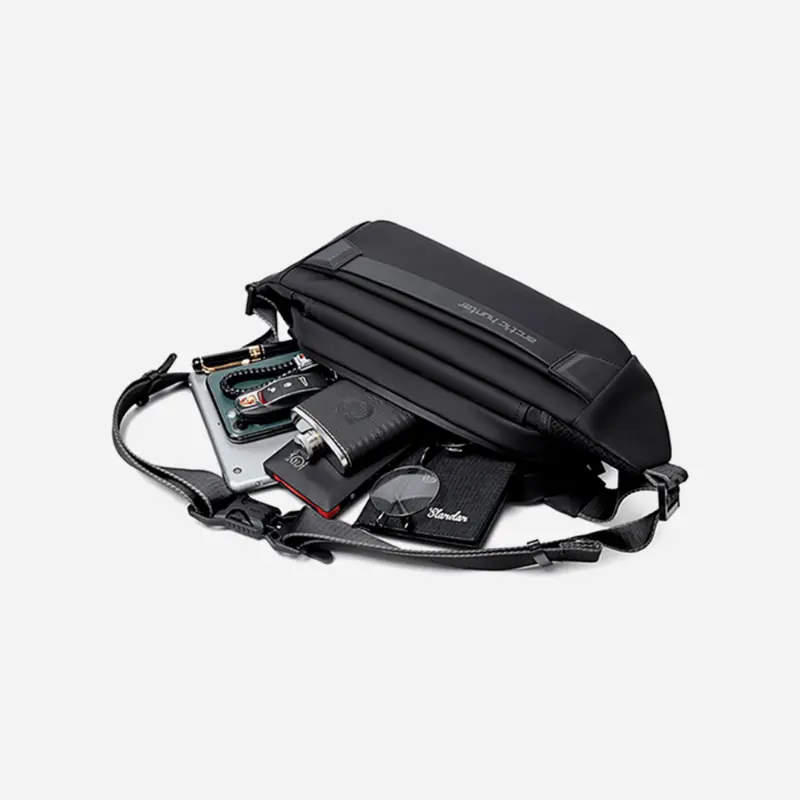 Arctic Hunter YB00043 Small Cross Body Waist Pouch with Adjustable Buckle PU Coated Watter Resistant Shoulder bag