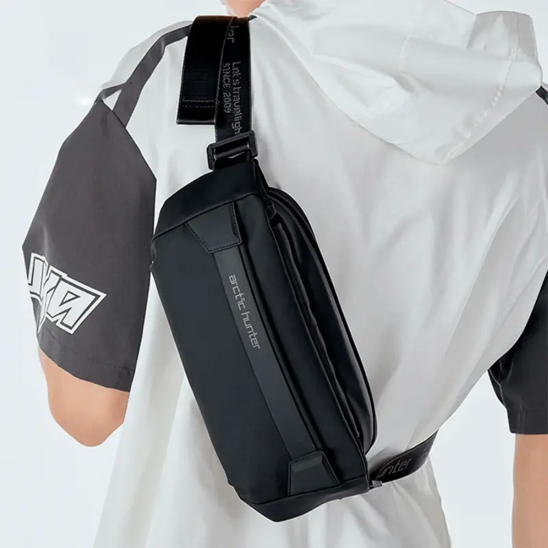 Arctic Hunter YB00043 Small Cross Body Waist Pouch with Adjustable Buckle PU Coated Watter Resistant Shoulder bag
