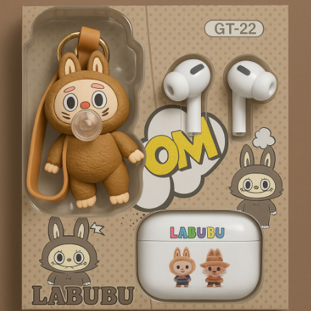 Labubu GT-23 Wireless Earbuds With Cute Cartoon Toy