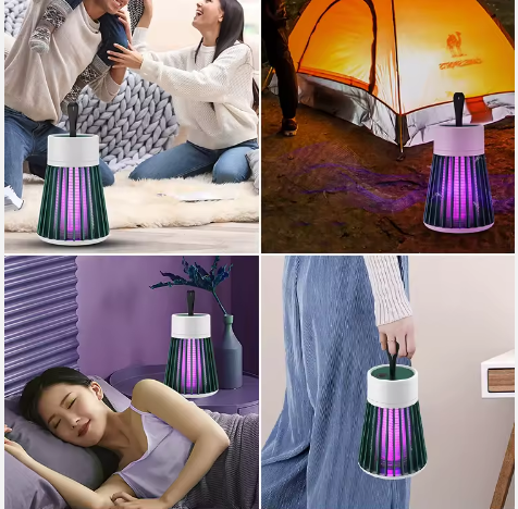 USB Charging Mosquito Killer Lamp Insect Bug Zapper Fly Catcher Solid ABS Pest Control Lamp for Home Electrical Batteries